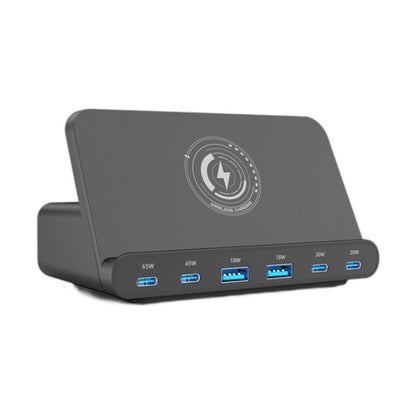 160W 4 x Type-C + 2 x USB Multi Ports Charger Support QI Wireless Charging(Black) - Multifunction Charger by PMC Jewellery | Online Shopping South Africa | PMC Jewellery | Buy Now Pay Later Mobicred