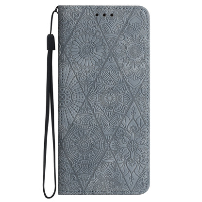 For Google Pixel 9 / 9 Pro Ethnic Embossed Adsorption Leather Phone Case(Grey) - Google Cases by PMC Jewellery | Online Shopping South Africa | PMC Jewellery | Buy Now Pay Later Mobicred