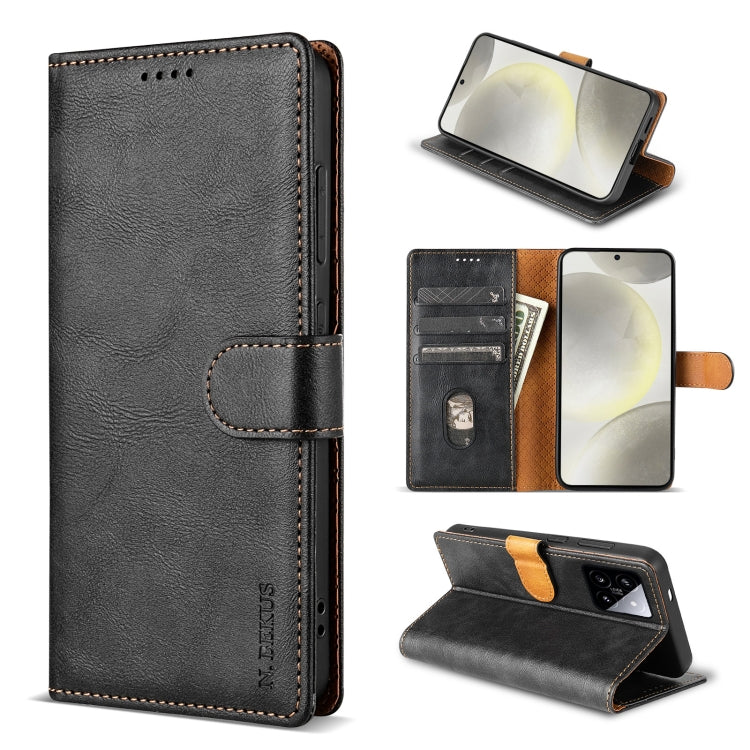 For Xiaomi 14 N.BEKUS CSJ-P1 Solid Color Leather Phone Case(Black) - 14 Cases by N.BEKUS | Online Shopping South Africa | PMC Jewellery | Buy Now Pay Later Mobicred