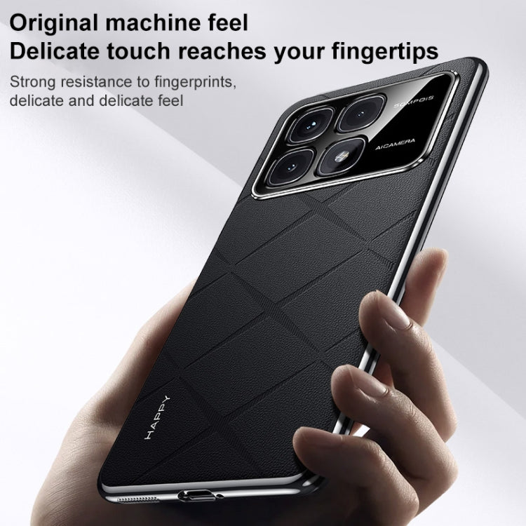 For Redmi K70 / K70 Pro Plain Leather PC Phone Case(Brown) - Xiaomi Cases by PMC Jewellery | Online Shopping South Africa | PMC Jewellery | Buy Now Pay Later Mobicred
