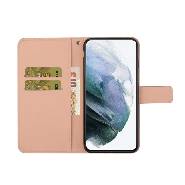 For Samsung Galaxy S25 5G Ethnic Style Embossed Pattern Leather Phone Case(Pink) - Galaxy S25 5G Cases by PMC Jewellery | Online Shopping South Africa | PMC Jewellery | Buy Now Pay Later Mobicred
