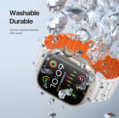 For Apple Watch Ultra 49mm DUX DUCIS KJ Series Magnetic Buckle Silicone Watch Band(Starlight Orange) - Watch Bands by DUX DUCIS | Online Shopping South Africa | PMC Jewellery | Buy Now Pay Later Mobicred