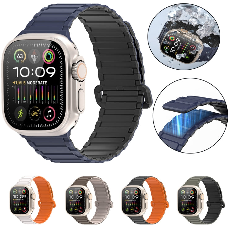 For Apple Watch Series 6 44mm DUX DUCIS KJ Series Magnetic Buckle Silicone Watch Band(Brown Grey) - Watch Bands by DUX DUCIS | Online Shopping South Africa | PMC Jewellery | Buy Now Pay Later Mobicred