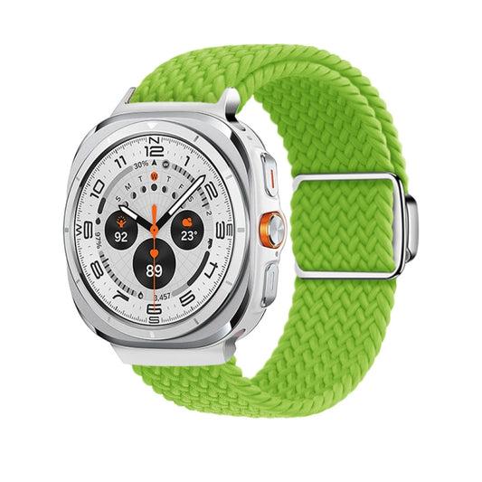 For Samsung Galaxy Watch Ultra 47mm Nylon Loop Magnetic Buckle Watch Band(Yellow Green) - Watch Bands by PMC Jewellery | Online Shopping South Africa | PMC Jewellery | Buy Now Pay Later Mobicred