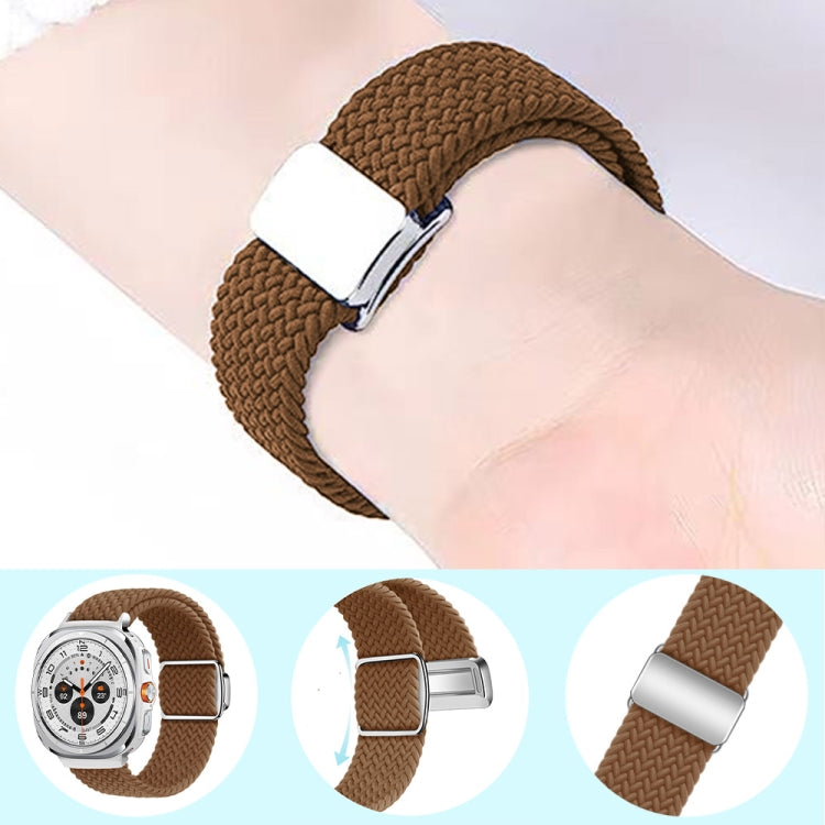 For Samsung Galaxy Watch Ultra 47mm Nylon Loop Magnetic Buckle Watch Band(Dark Chocolate) - Watch Bands by PMC Jewellery | Online Shopping South Africa | PMC Jewellery | Buy Now Pay Later Mobicred