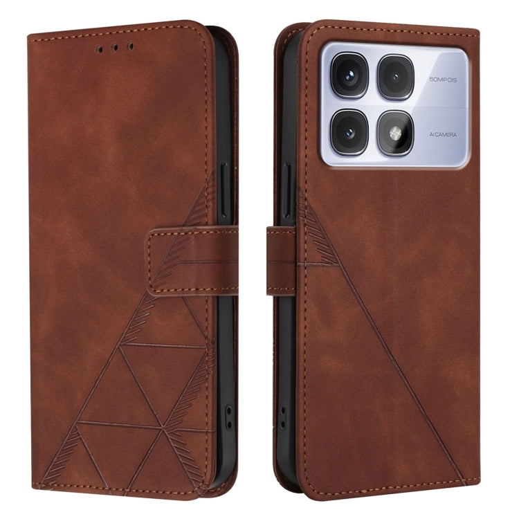 For Redmi K70 Ultra 5G Global Crossbody 3D Embossed Flip Leather Phone Case(Brown) - Xiaomi Cases by PMC Jewellery | Online Shopping South Africa | PMC Jewellery | Buy Now Pay Later Mobicred