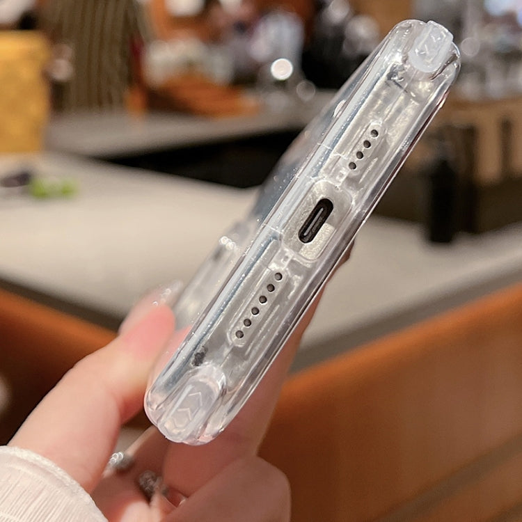 For iPhone 16 Plus TPU + PC + Glitter Paper Full Coverage Phone Case(Blue) - iPhone 16 Plus Cases by PMC TechLife | Online Shopping South Africa | PMC TechLife | Buy Now Pay Later Mobicred