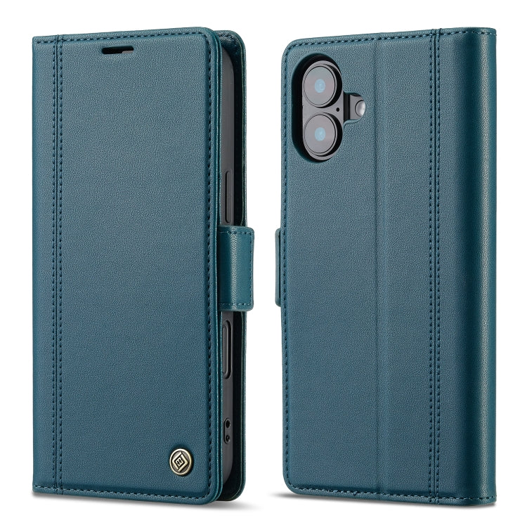 For iPhone 16 Plus LC.IMEEKE Skin-friendly Card Slots Leather Phone Case(Blue) - iPhone 16 Plus Cases by LC.IMEEKE | Online Shopping South Africa | PMC TechLife | Buy Now Pay Later Mobicred