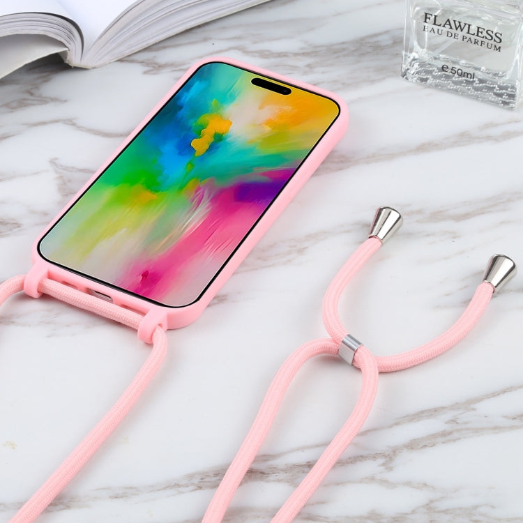 For iPhone 16 Pro Candy Colors TPU Protective Phone Case with Lanyard (Pink) - iPhone 16 Pro Cases by PMC TechLife | Online Shopping South Africa | PMC TechLife | Buy Now Pay Later Mobicred