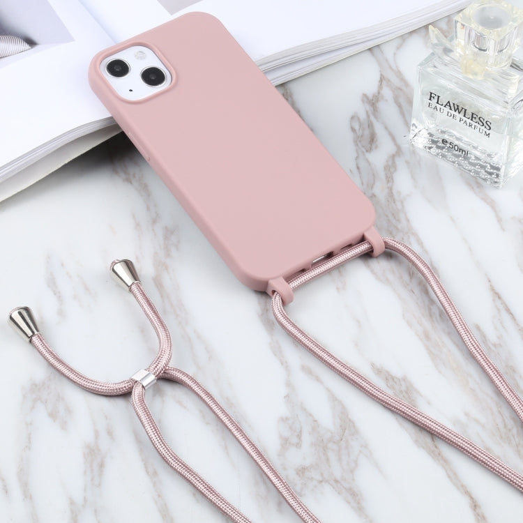 For iPhone 16 Candy Colors TPU Protective Phone Case with Lanyard(Rose Gold) - iPhone 16 Cases by PMC TechLife | Online Shopping South Africa | PMC TechLife | Buy Now Pay Later Mobicred
