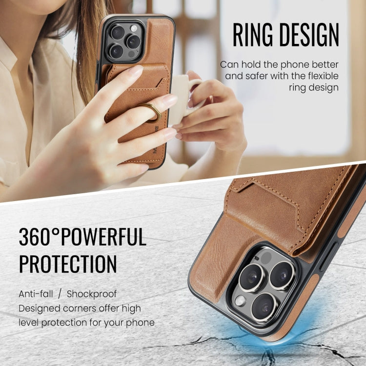 For iPhone 15 Pro DG.MING K1 MagSafe Detachable Wallet RFID Back Cover Phone Case(Brown) - free shipping - PMC Jewellery - Order now!