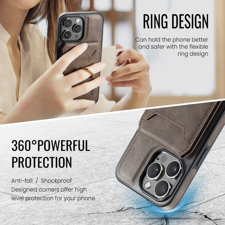 For iPhone 15 Plus DG.MING K1 MagSafe Detachable Wallet RFID Back Cover Phone Case(Coffee) - free shipping - PMC Jewellery - Order now!