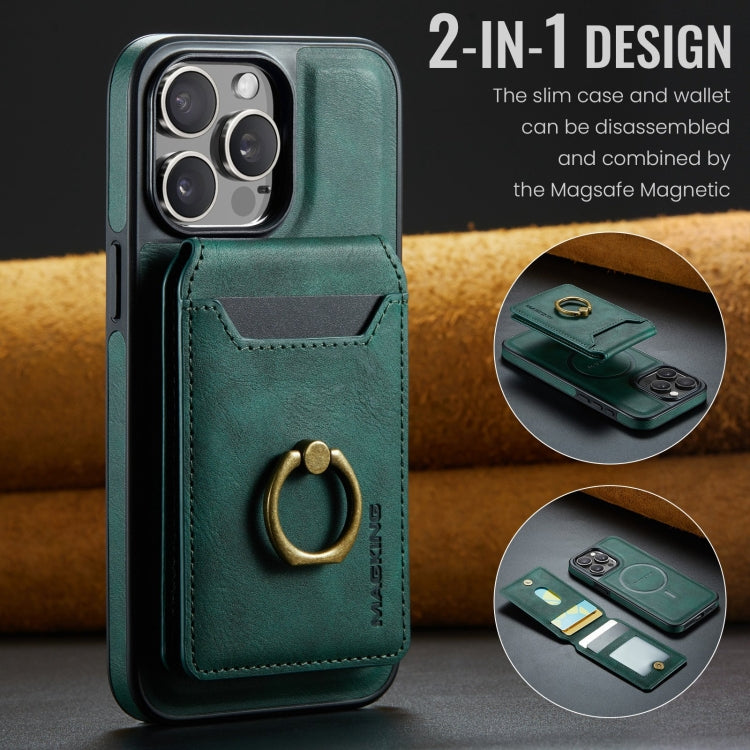 For iPhone 14 Plus DG.MING K1 MagSafe Detachable Wallet RFID Back Cover Phone Case(Green) - iPhone 14 Plus Cases by DG.MING | Online Shopping South Africa | PMC Jewellery | Buy Now Pay Later Mobicred