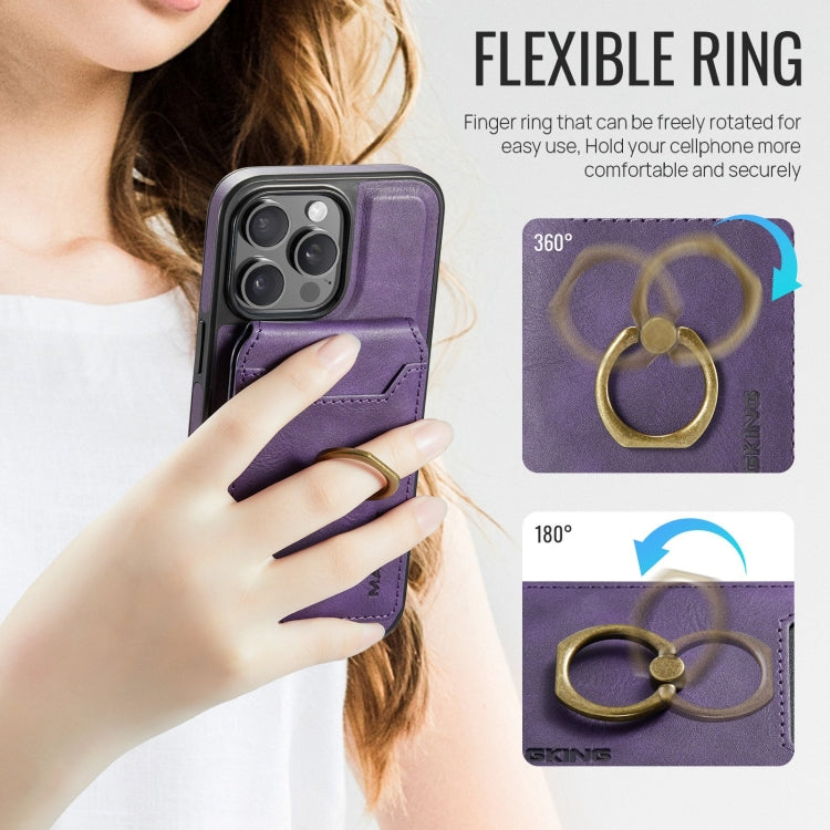 For iPhone 14 DG.MING K1 MagSafe Detachable Wallet RFID Back Cover Phone Case(Purple) - iPhone 14 Cases by DG.MING | Online Shopping South Africa | PMC Jewellery | Buy Now Pay Later Mobicred