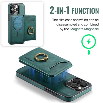 For iPhone 14 Pro Max DG.MING K1 MagSafe Detachable Wallet RFID Back Cover Phone Case(Green) - iPhone 14 Pro Max Cases by DG.MING | Online Shopping South Africa | PMC Jewellery | Buy Now Pay Later Mobicred