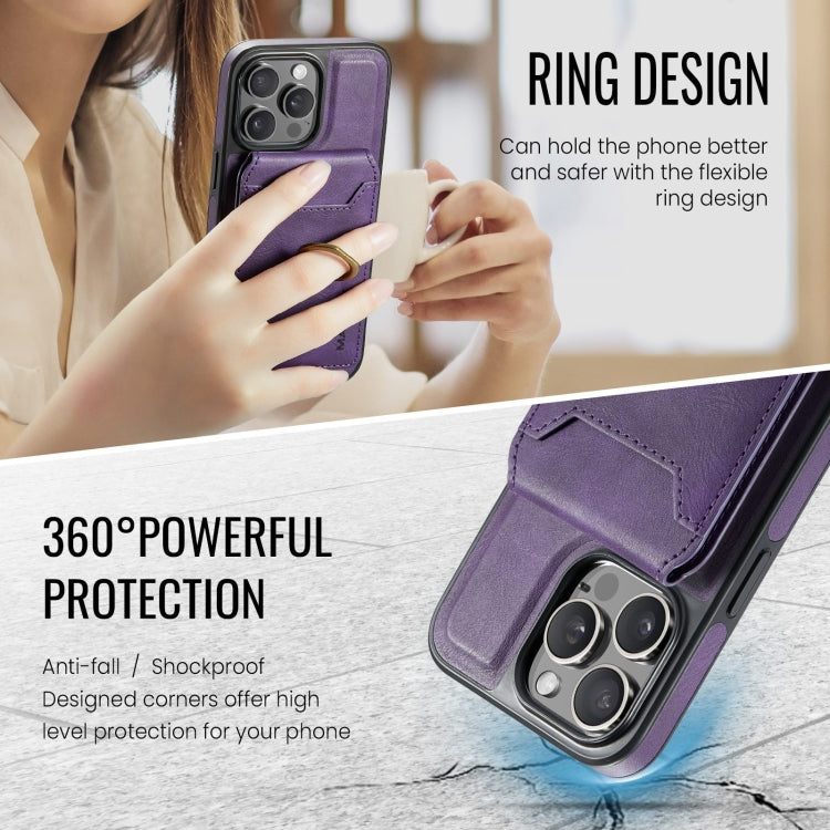 For iPhone 13 Pro Max DG.MING K1 MagSafe Detachable Wallet RFID Back Cover Phone Case(Purple) - iPhone 13 Pro Max Cases by DG.MING | Online Shopping South Africa | PMC Jewellery | Buy Now Pay Later Mobicred