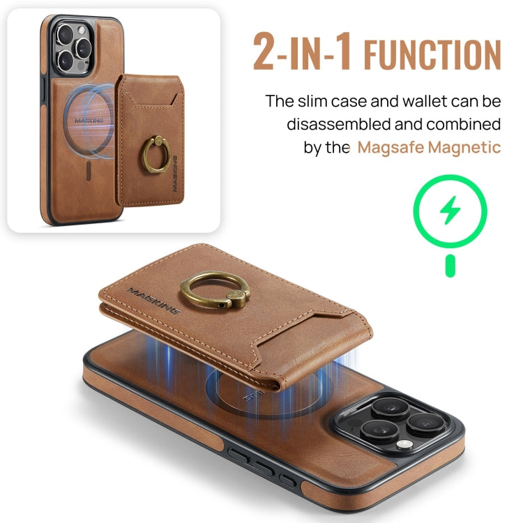 For iPhone 13 Pro Max DG.MING K1 MagSafe Detachable Wallet RFID Back Cover Phone Case(Brown) - iPhone 13 Pro Max Cases by DG.MING | Online Shopping South Africa | PMC Jewellery | Buy Now Pay Later Mobicred