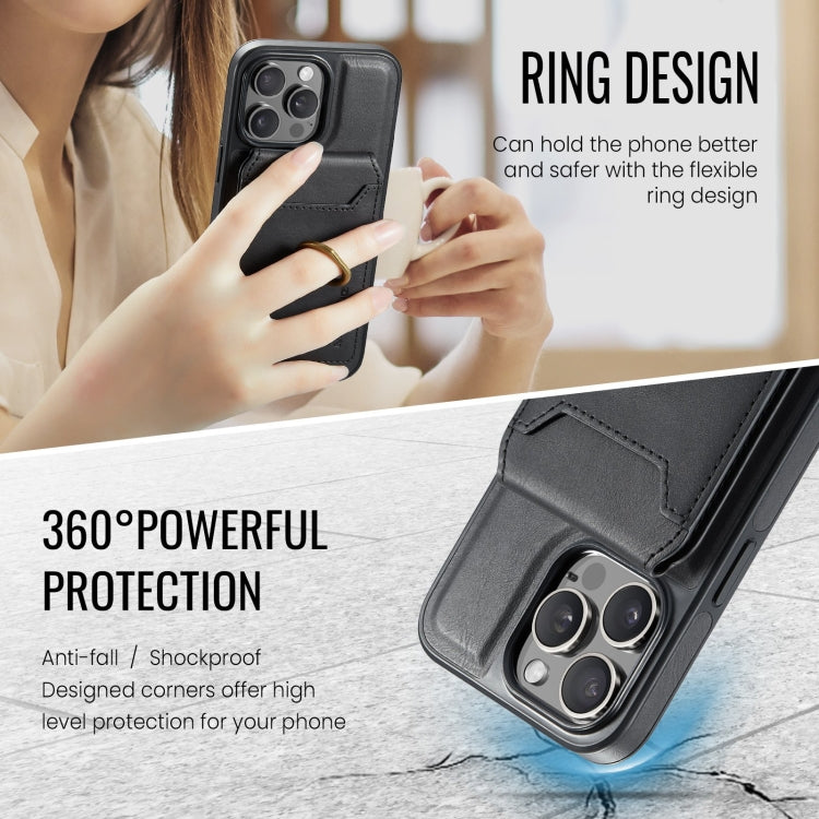 For iPhone 13 DG.MING K1 MagSafe Detachable Wallet RFID Back Cover Phone Case(Black) - free shipping - PMC Jewellery - Order now!