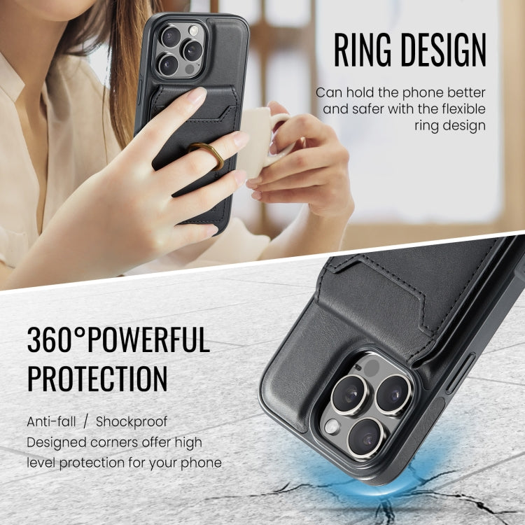 For iPhone 16 Pro Max DG.MING K1 MagSafe Detachable Wallet RFID Back Cover Phone Case(Black) - iPhone 16 Pro Max Cases by DG.MING | Online Shopping South Africa | PMC Jewellery | Buy Now Pay Later Mobicred