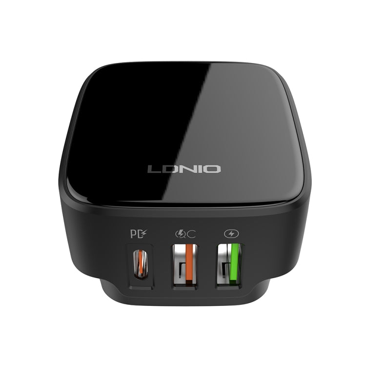 LDNIO Q334 32W Type-C + Dual USB Port Charger with 1m Micro USB Data Cable, Plug Type:US Plug(Black) - USB Charger by LDNIO | Online Shopping South Africa | PMC Jewellery | Buy Now Pay Later Mobicred