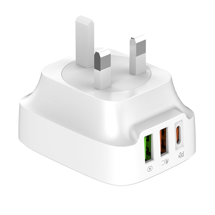 LDNIO Q334 32W Type-C + Dual USB Port Charger with 1m USB-C / Type-C Data Cable, Plug Type:UK Plug(White) - USB Charger by LDNIO | Online Shopping South Africa | PMC Jewellery | Buy Now Pay Later Mobicred