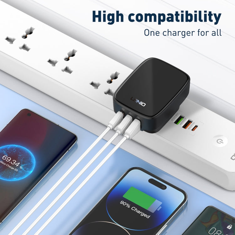 LDNIO Q334 32W Type-C + Dual USB Port Charger with 1m USB-C / Type-C Data Cable, Plug Type:UK Plug(White) - USB Charger by LDNIO | Online Shopping South Africa | PMC Jewellery | Buy Now Pay Later Mobicred