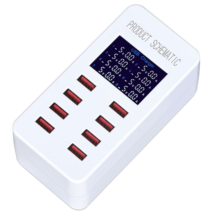 A8B 50W 8 Ports USB Smart Charging Station with Digital Display, Plug:EU Plug - Multifunction Charger by PMC Jewellery | Online Shopping South Africa | PMC Jewellery | Buy Now Pay Later Mobicred