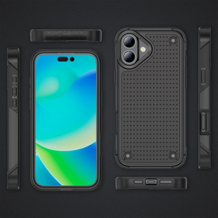For iPhone 16 Plus PC + TPU Shockproof Protective Phone Case(Black+Black) - iPhone 16 Plus Cases by PMC Jewellery | Online Shopping South Africa | PMC Jewellery | Buy Now Pay Later Mobicred