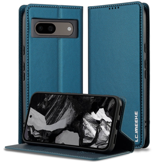 For Google Pixel 8 LC.IMEEKE L1 Series Frosted Fine Texture PU Phone Case(Blue) - Google Cases by LC.IMEEKE | Online Shopping South Africa | PMC Jewellery | Buy Now Pay Later Mobicred