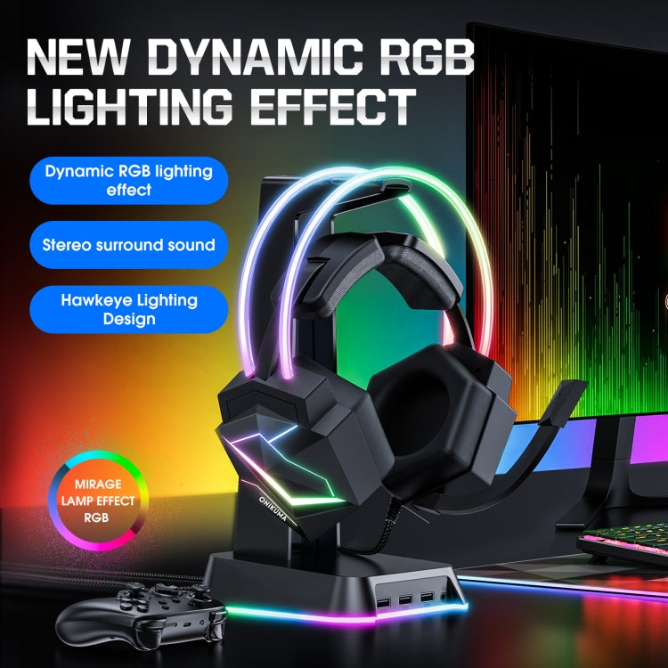 ONIKUMA X20 RGB Colorful Head-mounted Wired Gaming Earphone, Length: 1.8m - Multimedia Headset by ONIKUMA | Online Shopping South Africa | PMC Jewellery | Buy Now Pay Later Mobicred