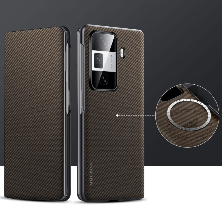 For Honor Magic Vs3 SULADA Kevlar 600D Texture Smart Window Leather Phone Case(Brown) - free shipping - PMC TechLife - Order now!