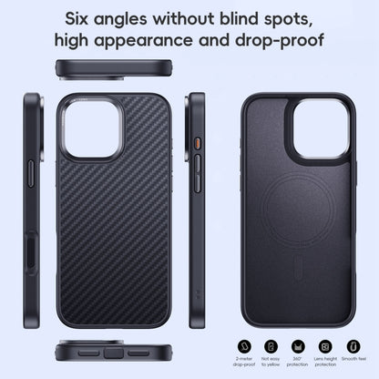 For iPhone 16 Pro Carbon Fiber Kevlar MagSafe Magnetic Phone Case(Black) - iPhone 16 Pro Cases by PMC Jewellery | Online Shopping South Africa | PMC Jewellery | Buy Now Pay Later Mobicred