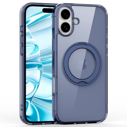 For iPhone 16 Plus Crystal Clear MagSafe Magnetic Holder Phone Case(Transparent Titanium Blue) - iPhone 16 Plus Cases by PMC Jewellery | Online Shopping South Africa | PMC Jewellery | Buy Now Pay Later Mobicred