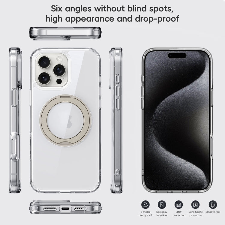 For iPhone 16 Pro Crystal Clear MagSafe Magnetic Holder Phone Case(Transparent Black) - iPhone 16 Pro Cases by PMC Jewellery | Online Shopping South Africa | PMC Jewellery | Buy Now Pay Later Mobicred