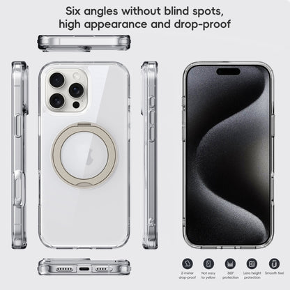 For iPhone 16 Crystal Clear MagSafe Magnetic Holder Phone Case(Transparent Black) - iPhone 16 Cases by PMC Jewellery | Online Shopping South Africa | PMC Jewellery | Buy Now Pay Later Mobicred