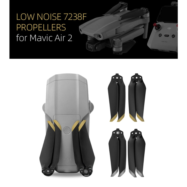 1 Pair Sunnylife 7238F-1 For DJI Mavic Air 2 Low Noise Quick-release Propellers(Gold) - DIY Propeller by PMC TechLife | Online Shopping South Africa | PMC TechLife | Buy Now Pay Later Mobicred
