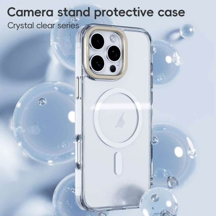 For iPhone 16 Plus Mirror Crystal Clear Lens Holder MagSafe Magnetic Phone Case(Transparent) - iPhone 16 Plus Cases by PMC Jewellery | Online Shopping South Africa | PMC Jewellery | Buy Now Pay Later Mobicred