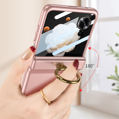 For Honor Magic V Flip GKK Integrated Magnetic Folding Hinge Full Coverage Phone Case with Ring Holder(Pink) - Honor Cases by GKK | Online Shopping South Africa | PMC Jewellery | Buy Now Pay Later Mobicred