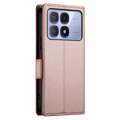 For Redmi K70 Ultra Side Buckle Magnetic Frosted Leather Phone Case(Rose Gold) - Xiaomi Cases by PMC Jewellery | Online Shopping South Africa | PMC Jewellery | Buy Now Pay Later Mobicred