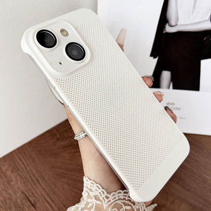 For iPhone 14 Frameless Oil Spray PC Cooling Phone Case(White) - iPhone 14 Cases by PMC Jewellery | Online Shopping South Africa | PMC Jewellery | Buy Now Pay Later Mobicred