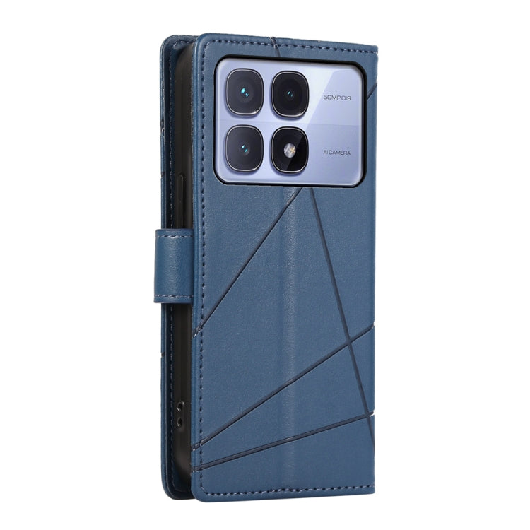 For Redmi K70 Ultra PU Genuine Leather Texture Embossed Line Phone Case(Blue) - Xiaomi Cases by PMC Jewellery | Online Shopping South Africa | PMC Jewellery | Buy Now Pay Later Mobicred