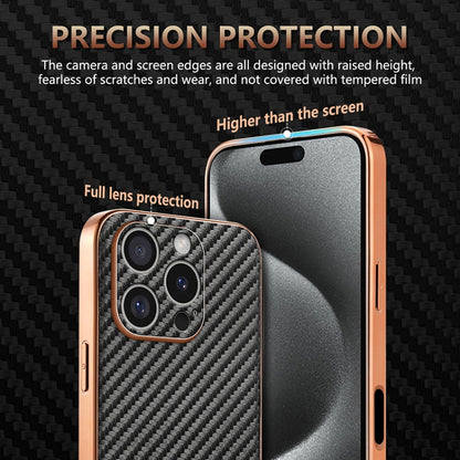 For iPhone 16 Pro AZNS Electroplated Edge Carbon Fiber Texture Phone Case(Green) - iPhone 16 Pro Cases by AZNS | Online Shopping South Africa | PMC Jewellery | Buy Now Pay Later Mobicred