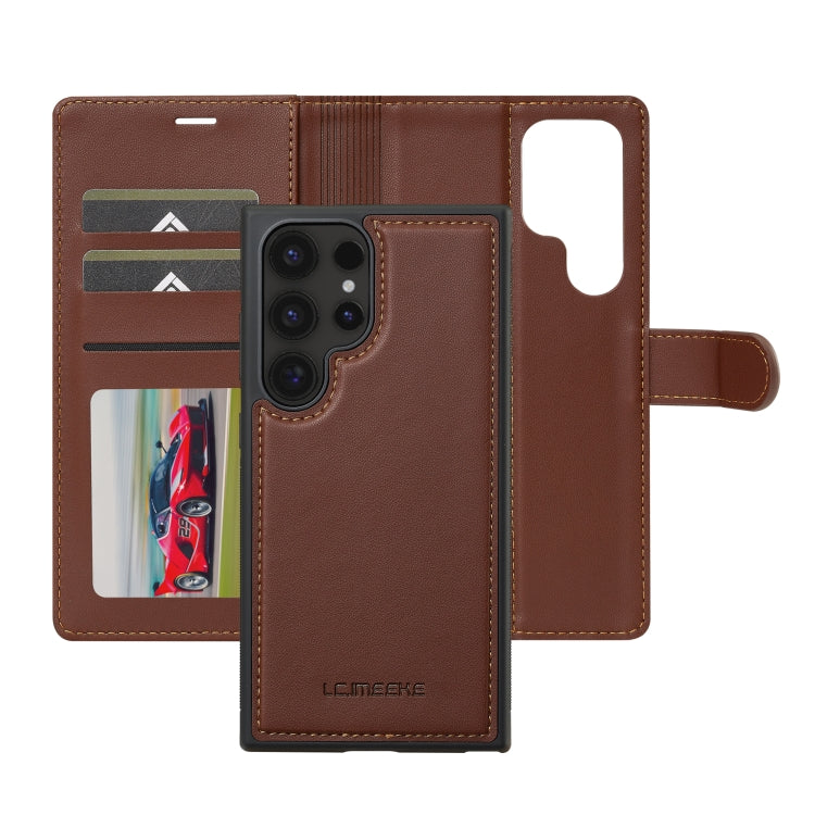 For Samsung Galaxy S24 Ultra 5G LC.IMEEKE L2 Series Detachable Magsafe PU Phone Case with Lanyard(Brown) - Galaxy S24 Ultra 5G Cases by LC.IMEEKE | Online Shopping South Africa | PMC Jewellery | Buy Now Pay Later Mobicred