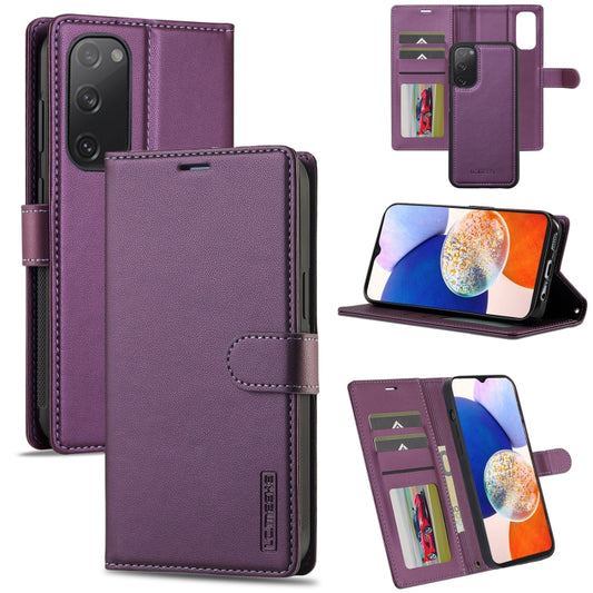 For Samsung Galaxy S20 FE 5G LC.IMEEKE L2 Series Detachable Magsafe PU Phone Case with Lanyard(Purple) - Galaxy Phone Cases by LC.IMEEKE | Online Shopping South Africa | PMC Jewellery | Buy Now Pay Later Mobicred