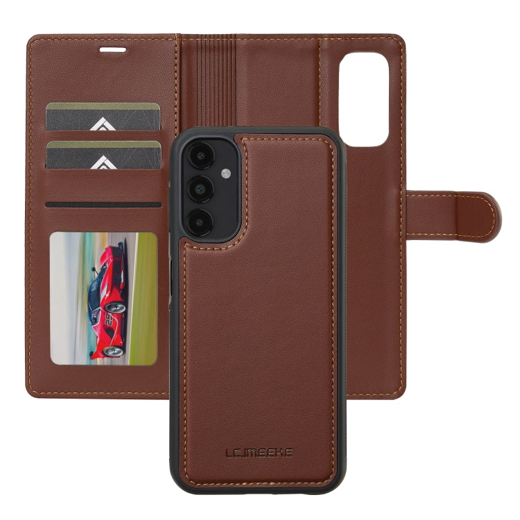 For Samsung Galaxy A14 4G / A14 5G LC.IMEEKE L2 Series Detachable Magsafe PU Phone Case with Lanyard(Brown) - Galaxy Phone Cases by LC.IMEEKE | Online Shopping South Africa | PMC Jewellery | Buy Now Pay Later Mobicred