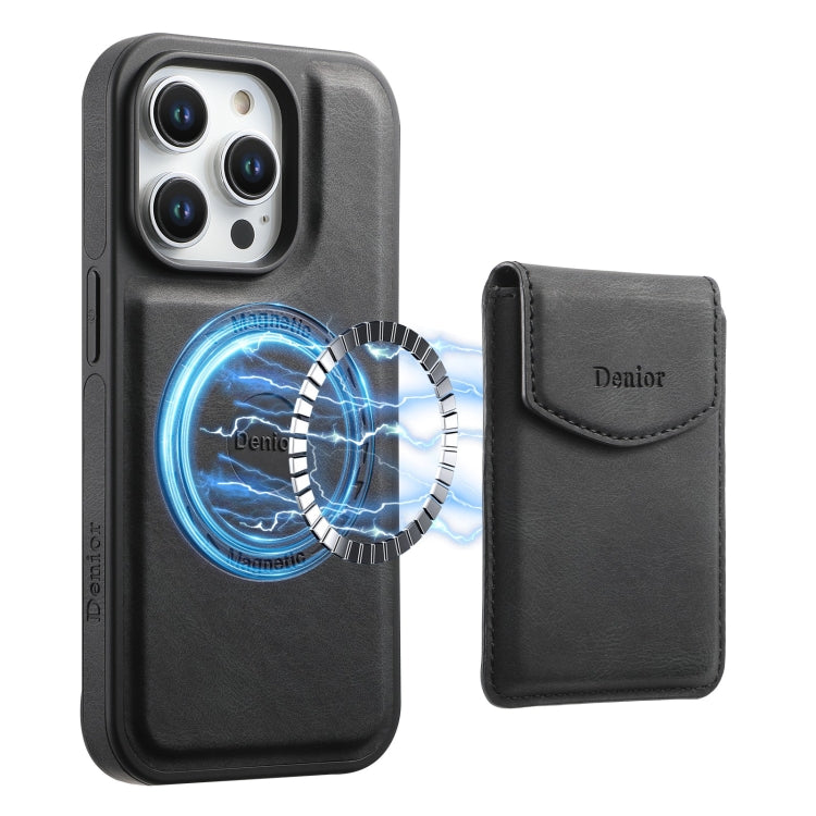 For iPhone 16 Pro Denior D19 Skin Feel MagSafe Detachable Card Slot Phone Case(Black) - iPhone 16 Pro Cases by Denior | Online Shopping South Africa | PMC Jewellery | Buy Now Pay Later Mobicred