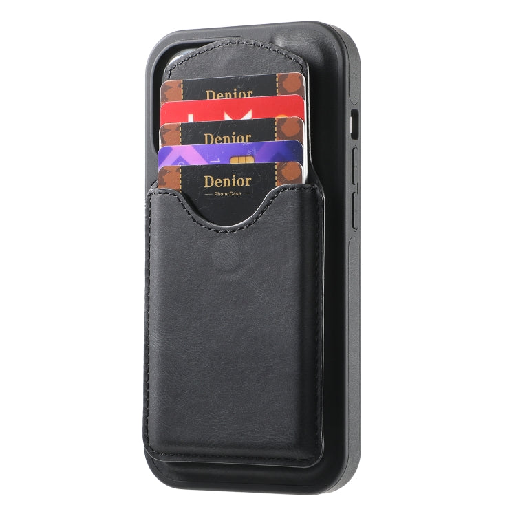 For iPhone 16 Pro Denior D19 Skin Feel MagSafe Detachable Card Slot Phone Case(Black) - iPhone 16 Pro Cases by Denior | Online Shopping South Africa | PMC Jewellery | Buy Now Pay Later Mobicred