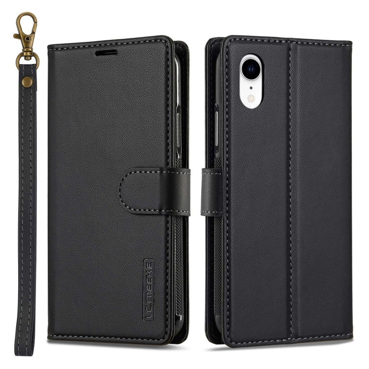 For iPhone XR LC.IMEEKE L2 Series Detachable Magsafe PU Phone Case with Lanyard(Black) - More iPhone Cases by LC.IMEEKE | Online Shopping South Africa | PMC Jewellery | Buy Now Pay Later Mobicred