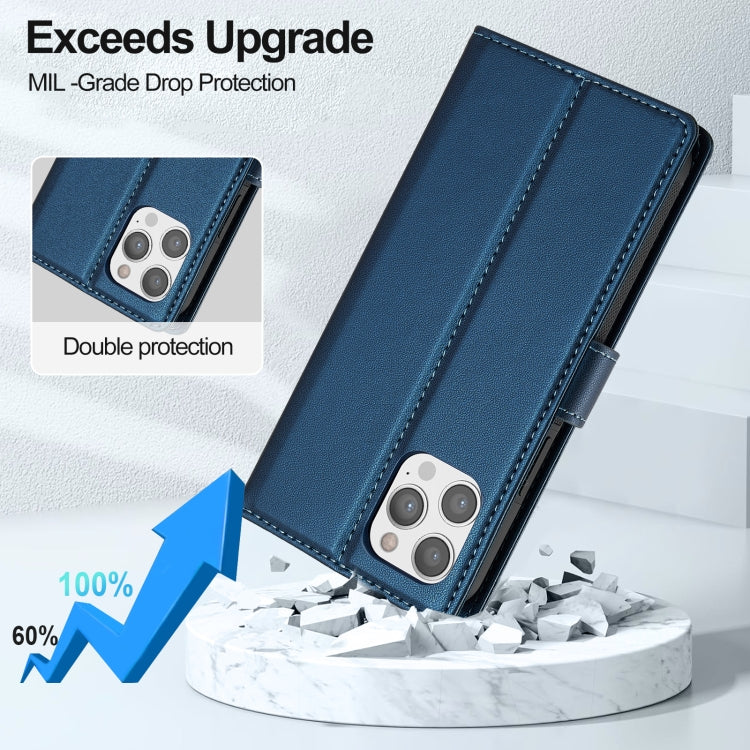 For iPhone 14 Pro Max LC.IMEEKE L2 Series Detachable Magsafe PU Phone Case with Lanyard(Blue) - iPhone 14 Pro Max Cases by LC.IMEEKE | Online Shopping South Africa | PMC Jewellery | Buy Now Pay Later Mobicred