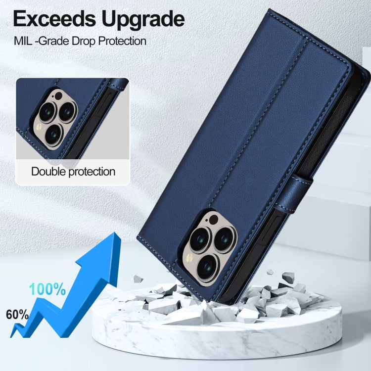 For iPhone 13 Pro LC.IMEEKE L2 Series Detachable Magsafe PU Phone Case with Lanyard(Blue) - iPhone 13 Pro Cases by LC.IMEEKE | Online Shopping South Africa | PMC Jewellery | Buy Now Pay Later Mobicred